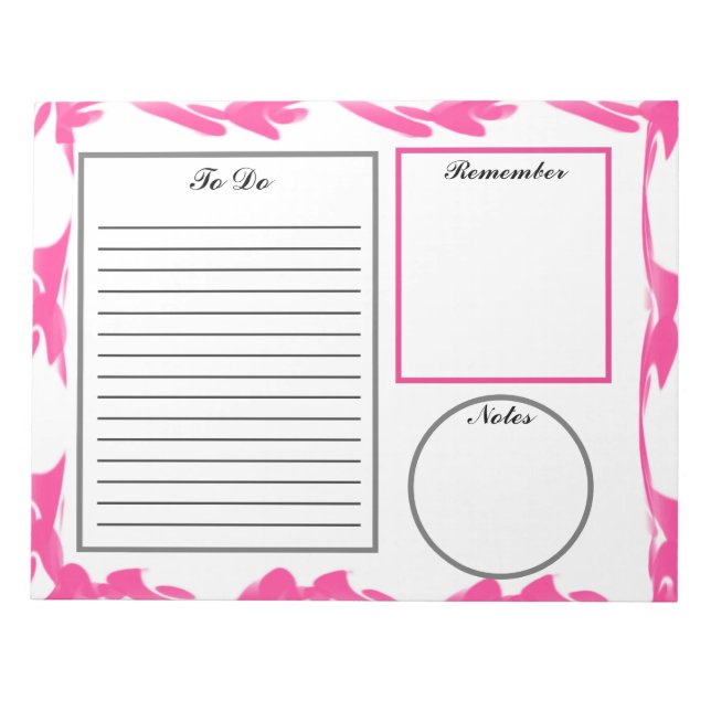 Rosa Abstrakt att göra Anteckningsblock (Framsida)