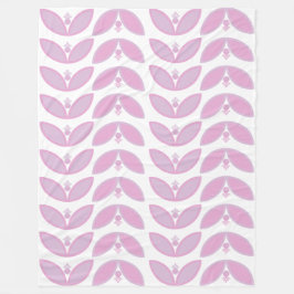 Rosa abstrakt blomma mönster på vitt fleecefilt