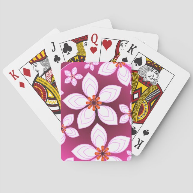 Rosa abstrakt blommönster | Estetiska blommor Casinokort (Baksidan)