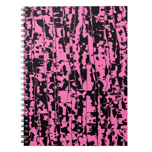 Rosa Abstrakt Crackle Anteckningsbok Med Spiral (Framsidan)