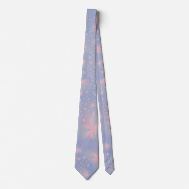 Rosa Abstrakt Flowers on Blue Neck Tie Slips (Framsida)
