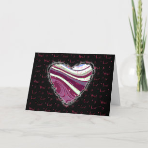 Rosa Abstrakt Heart Valentine Kärlek Romantik Helgkort