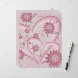 Rosa Abstrakt Hearts & Flowers Kärlek Fractal Art