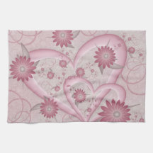 Rosa Abstrakt Hearts & Flowers Kärlek Fractal Art