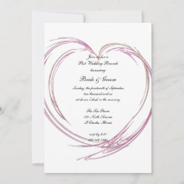 Rosa abstrakt hjärta efterbröllopsbrunch inbjudningar