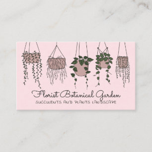 Rosa Abstrakt House Plant Vas Succulents Visitkort