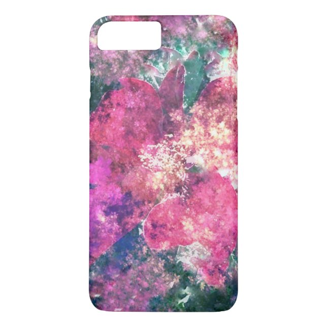 Rosa abstrakt iPhone-fodral med blommönster Case-Mate iPhone Skal (Baksida)