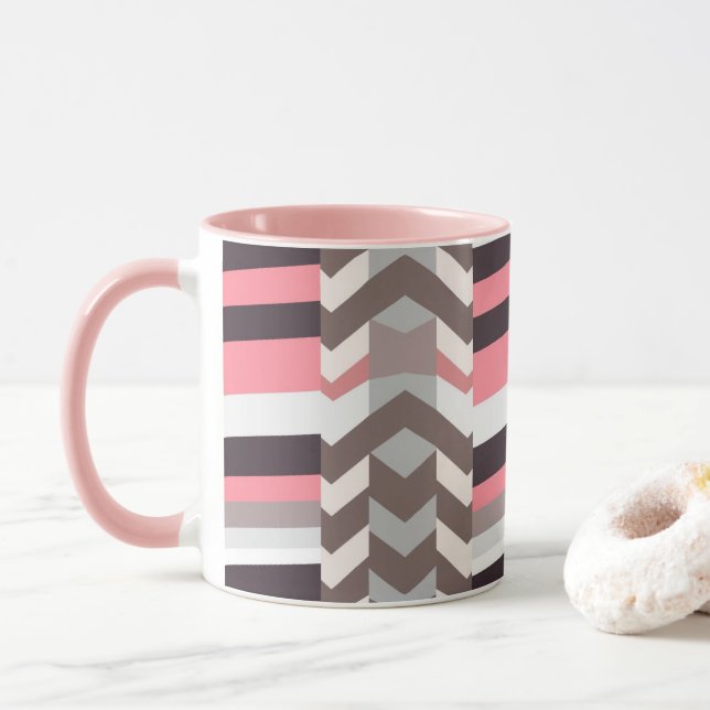 Rosa abstrakt kaffemugg (Med munk)