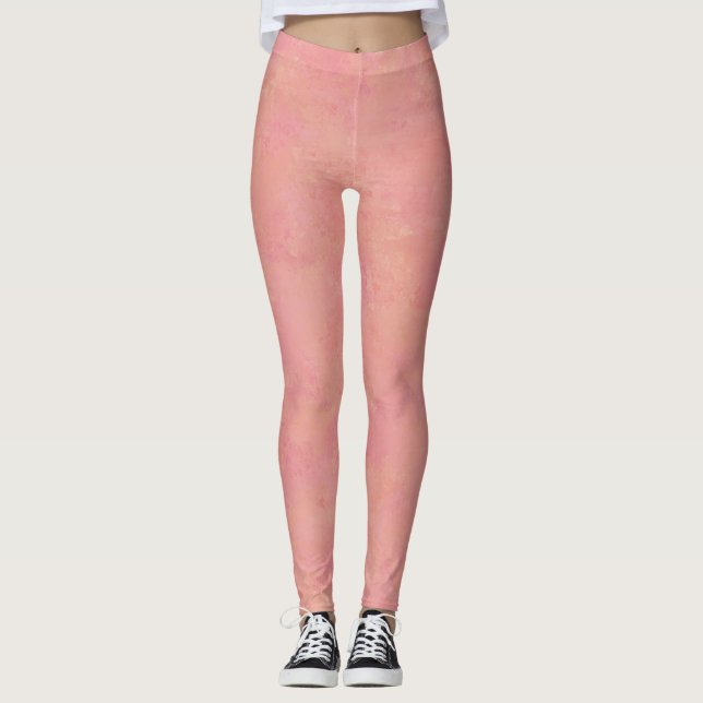 Rosa Abstrakt Leggings (Framsida)