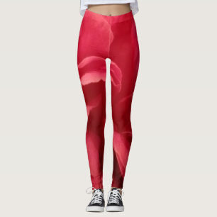 Rosa Abstrakt Marble Blommönster Leggings