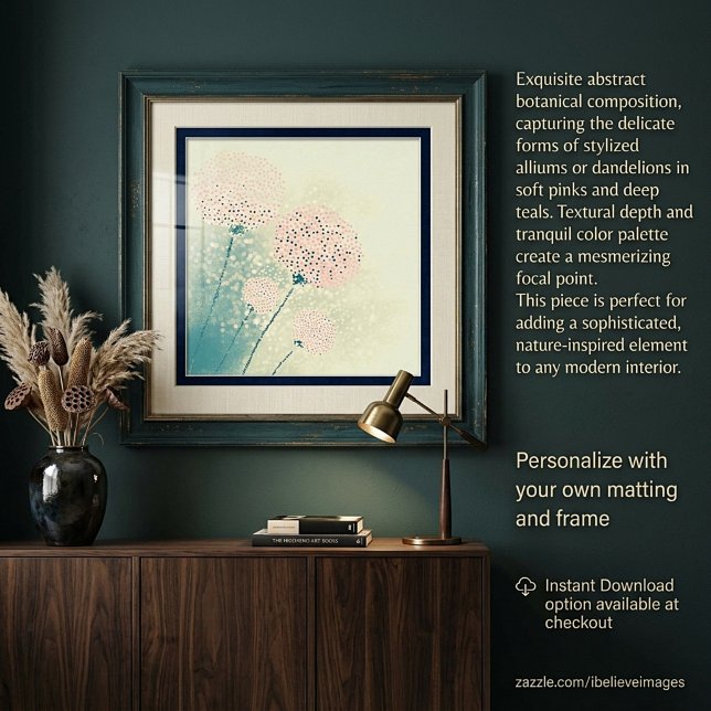 Rosa abstrakt maskros konst poster (Skapare uppladdad)