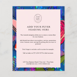  rosa abstrakt modern blommigt flygblad