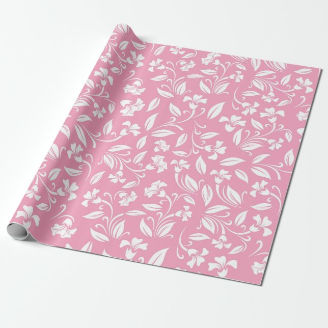 Rosa Abstrakt Mönster Pappra Presentpapper (Utrullad)