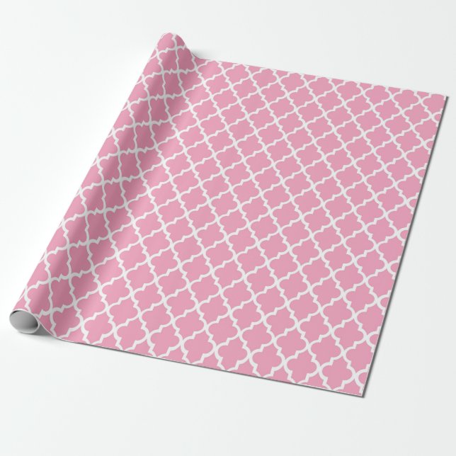 Rosa Abstrakt Mönster Pappra Presentpapper (Utrullad)