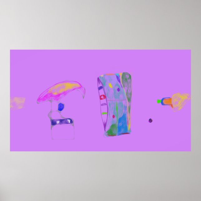 Rosa Abstrakt Objekt Ritning  Poster (Framsidan)