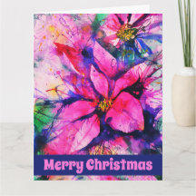 Rosa Abstrakt Poinsettia Watercolor jul