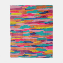 Rosa Abstrakt Rand Fleecefilt