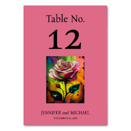 Rosa Abstrakt Ro Bröllop Bordsnummer