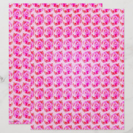 Rosa Abstrakt Ros Scrapbookspapper 2-Sidig Sida
