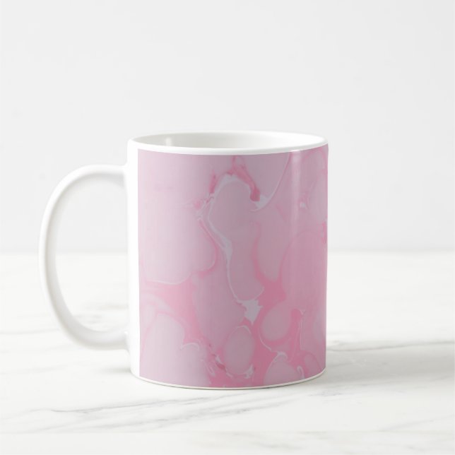 Rosa abstrakt tapet kaffemugg (Vänster)