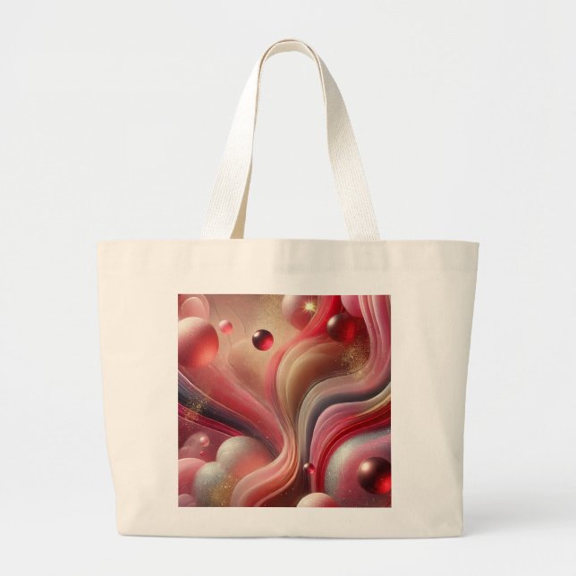 Rosa Abstrakt Tote Bag Jumbo Tygkasse (Framsidan)
