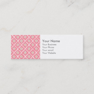 Rosa Abstrakt Tribal Ikat Chevron Diamond Mönster Mini Visitkort
