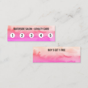 Rosa Abstrakt - vattenfärg 5 Lojalitetskort