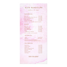 Rosa Abstrakt Vattenfärgsalon Pris listmeny