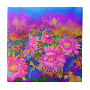 Rosa abstrakt vattenfärgsfärgning kakelplatta