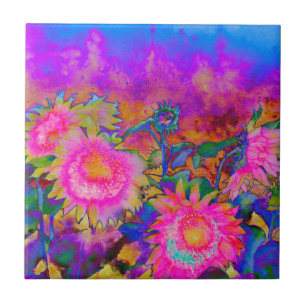 Rosa abstrakt vattenfärgsfärgning kakelplatta