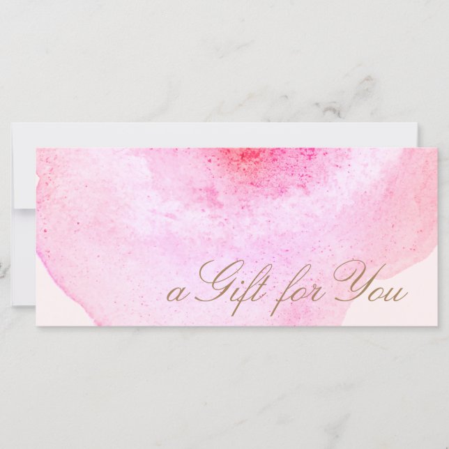 Rosa Abstrakt Watercolor Rosa Gift Certificate (Framsida)