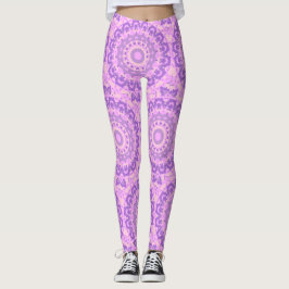 Rosa Abstrakt Yoga Zen Flowers Mönster Leggings
