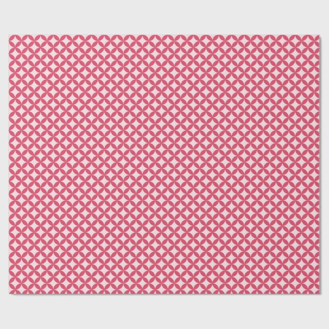 Rosa, abstrakta cirklar presentpapper (Platt)