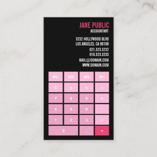 Rosa Accountant Calculator Visitkort