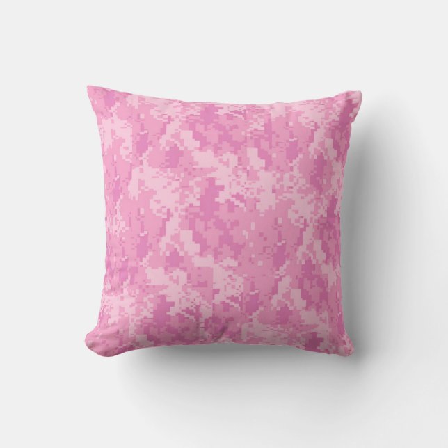 Rosa ACU Camo Camouflage Girly Throw Couch Pillow Kudde (Framsida)