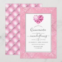 Rosa ädelsten Quinceañera