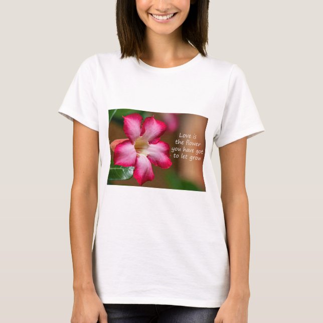 Rosa Adenium Obesum-blomma alias Desert Ro T Shirt (Framsida)