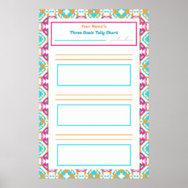 Rosa ADHD Girl's Goal Habit Tracker Chart Download Poster