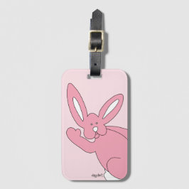 Rosa Adjö Bunny Bagagebricka