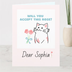 Rosa Adsible Cat&Ro Foleting Card Tack Kort