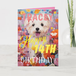 Rosa Adsible Hund Grattis på födelsedagen Kort