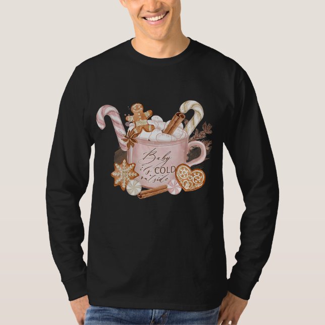 Rosa Aestesisk Hett Kakao med godis T Shirt (Framsida)
