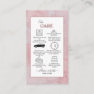 Rosa Aesthetic Cake Care Affärskort Visitkort