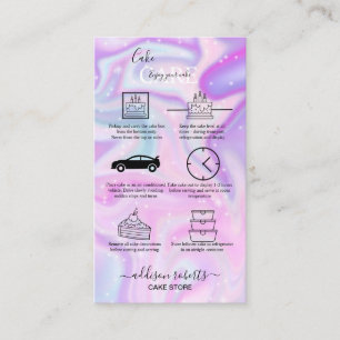 Rosa Aesthetic Cake Care Affärskort Visitkort