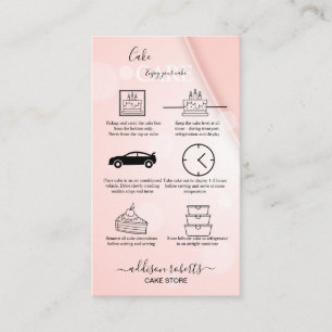 Rosa Aesthetic Cake Care Affärskort Visitkort