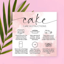 Rosa Aesthetic Cake Care Card Elegant Watercolor