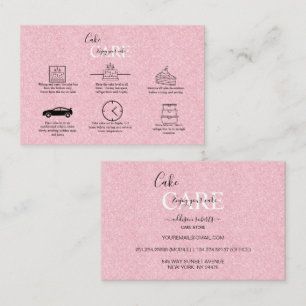 Rosa Aesthetic Cake Care Square Affärskort Visitkort