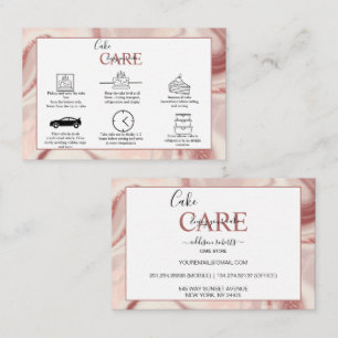 Rosa Aesthetic Cake Care Square Affärskort Visitkort