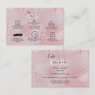 Rosa Aesthetic Cake Care Square Affärskort Visitkort