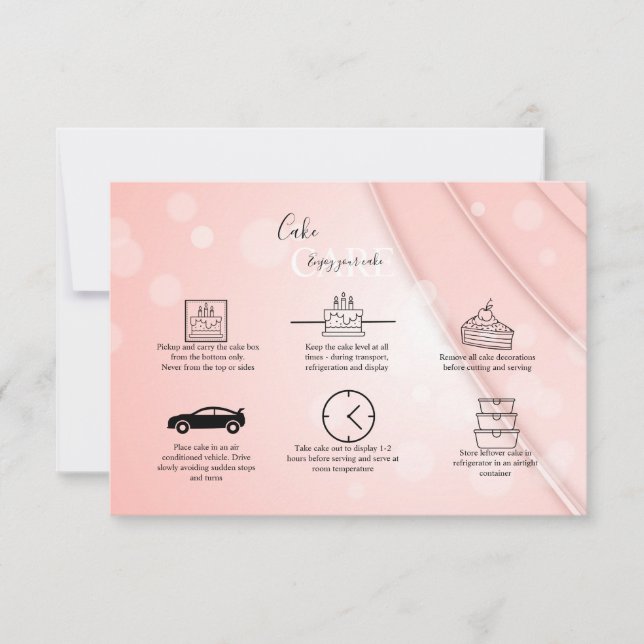 Rosa Aesthetic Cake Care Tack Kort (Framsida)